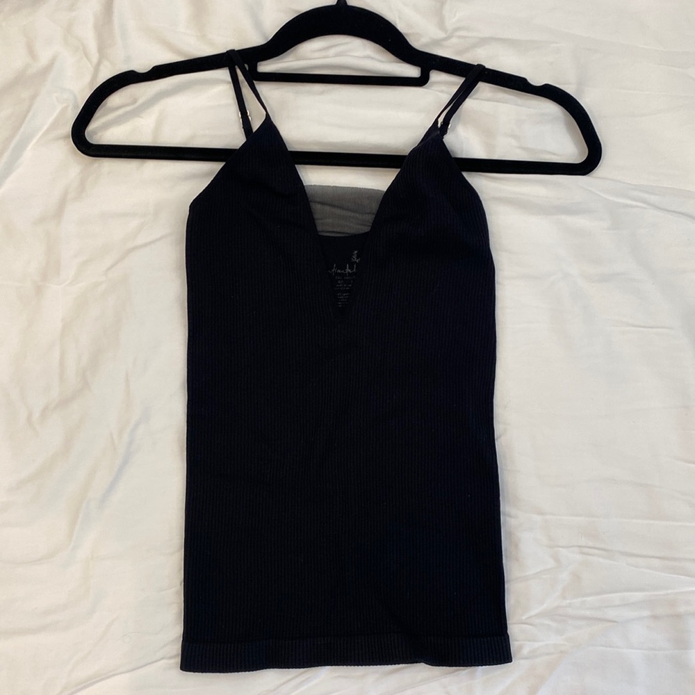 Free People black mesh cutout tank top, size XS
